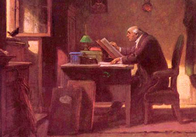 A Visit by Carl Spitzweg, c. 1850, Museum Georg Schäfer